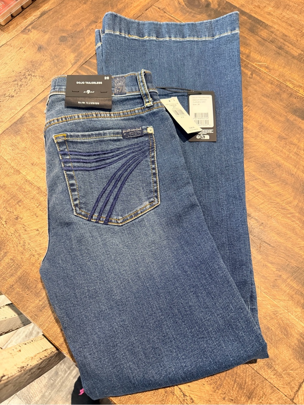 7 For All Mankind Women's Straight Leg Jeans in Medium Blue